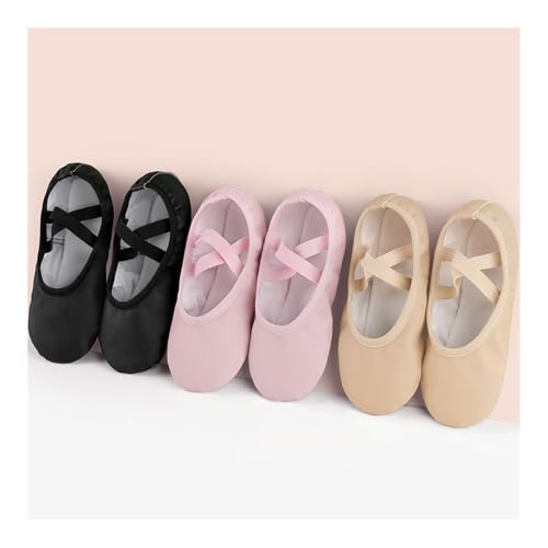 PU Ballet Shoes for Toddler Girls Children Dance Shoe Leather Ballet Flats Kids Soft Sole Gymnastics Shoes Dancing Slippers(Pastel Violet,22(Foot 16cm))2