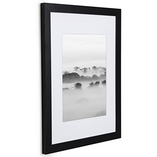 16x20 Frame Black Wood - Matted to 11x14 Picture, Frames by EcoHome