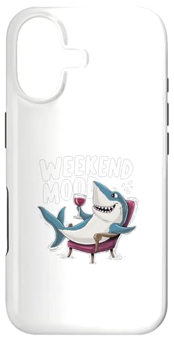 Weekend Mood Funny Shark Drink �����Y ���f�B�[�X �y����T�V���c �X�}�z�P�[�X iPhone 17 �p