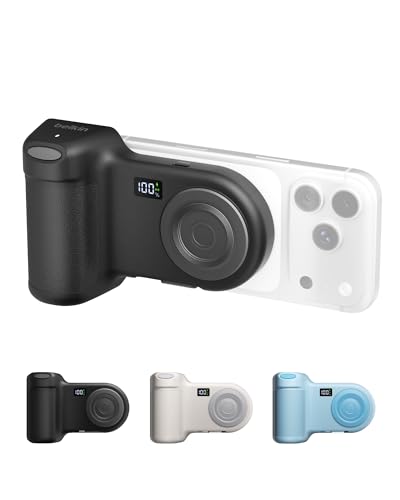 Belkin Stage Powergrip Magnetic Wireless Charging Camera Grip 9300mAh Power Bank w/Retractable USB C Cable Bluetooth Tripod Attachment LCD Screen Portable Charger for iPhone Google Pixel etc.
