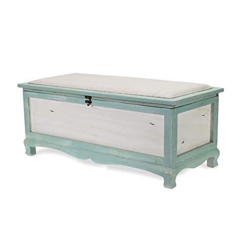 Cheung's Shabby Bench Chest With Seat Cushion #TOP5