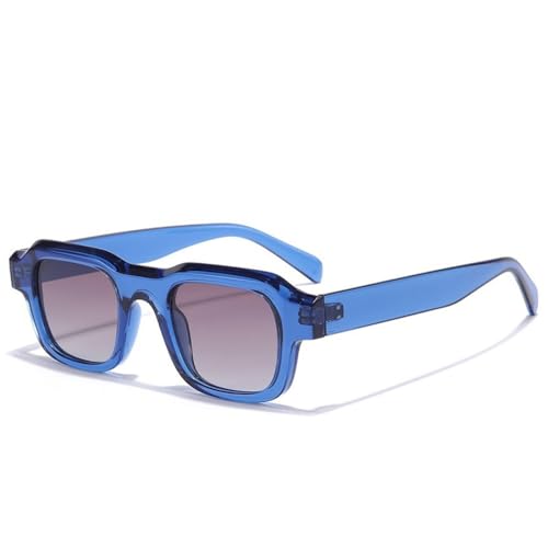 Lunettes de soleil carrées UV400 unisexes en PC vintage style simple et décontracté