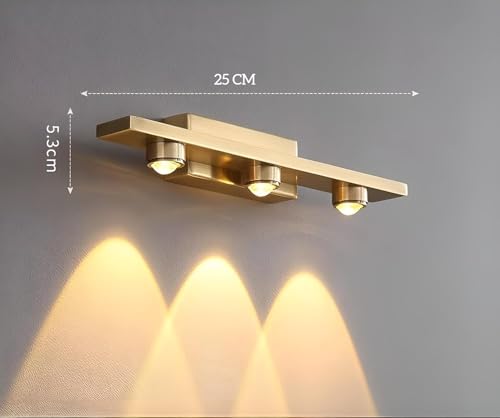 Image of FILLISKA LED Mirror /Picture /Vanity Light with Warmwhite Light and Luxurious Gold Finish (9 Watt Luxurious Gold-8672)(2 Year Warranty)