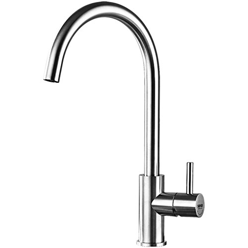 Preisvergleich Produktbild Cqq Wasserhahn Küchenarmatur Bleifreier Edelstahl Warm - und Kaltwasserbehälter Gemüsestützhahn Kann gedreht werden