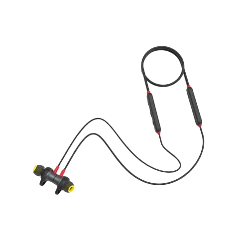 Image of Infinity - JBL Glide 120, in Ear Wireless Earphones with Mic, Deep Bass, Dual Equalizer, 12mm Drivers, Premium Metal Earbuds, Comfortable Flex Neckband, Bluetooth 5.0, IPX5 Sweatproof (Black & Red)