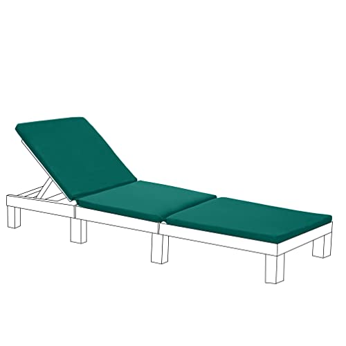 Gardenista Garden Sun Lounger Replacement Pad | Allibert Keter Daytona Lounger Cushion | Outdoor Water Resistant Sunlounger Recliner Chair Cushion | Patio Furniture Sunbed Cushion (Green)