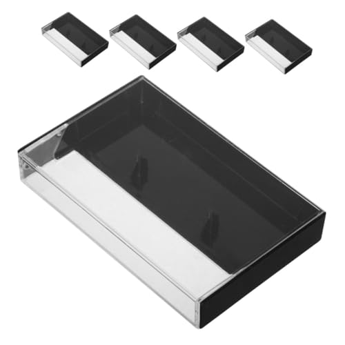 STOBAZA Vinyl Record Storage Box Cassette Tape Storage Holders 6 Pack Small Cassette Box Tape Organizer