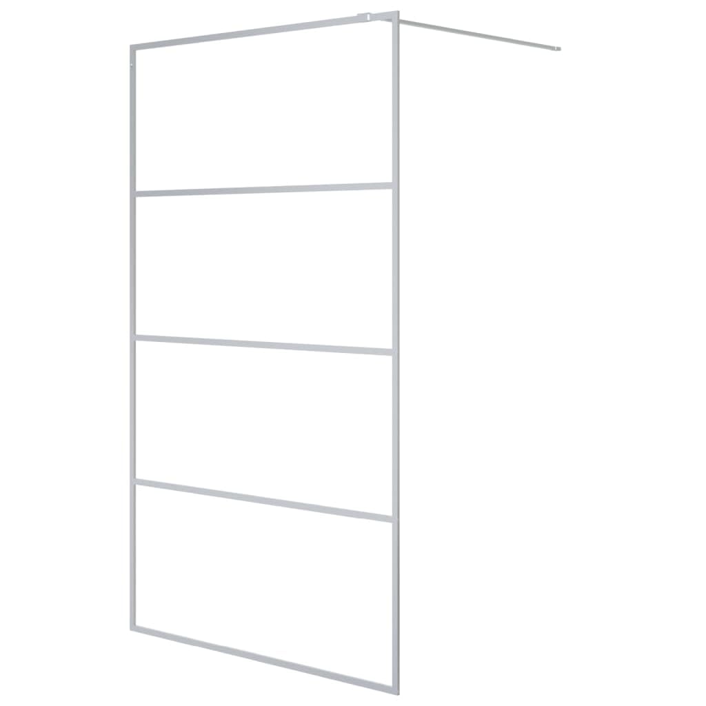 Pannello doccia regolabile per bagno, divisorio doccia con vetro di sicurezza monolastra e telaio in alluminio per doccia walk-in color argento 115 x 195 cm trasparente