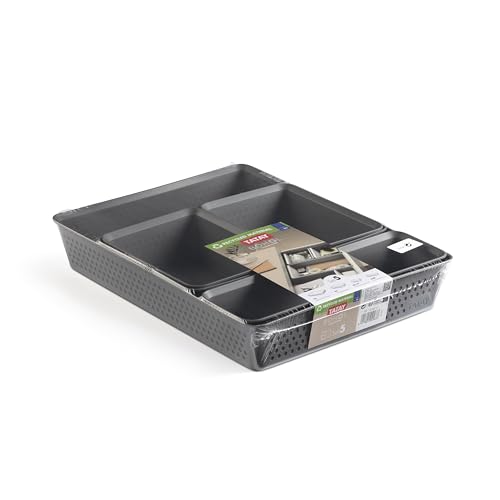 TATAY Plastic Storage Baskets Bohol, Grey, Set of 5 - Image 2