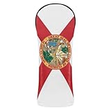 Florida State Polyester Flag Fl Red Golf Cover Set Schlägerhaube mit Nummernschild für Fahrer, Wald und Hybrid