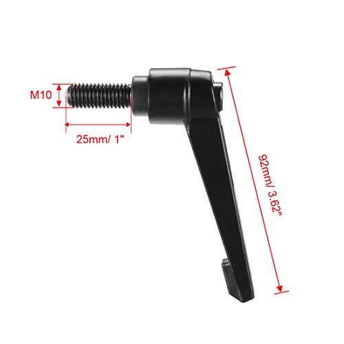 Image of uxcell M10 x 25mm Handle Adjustable Clamping Lever Thread Push Button Ratchet Male Threaded Stud Knobs Quick Release Screw Handles Bolts with Locking Lever Black 3pcs