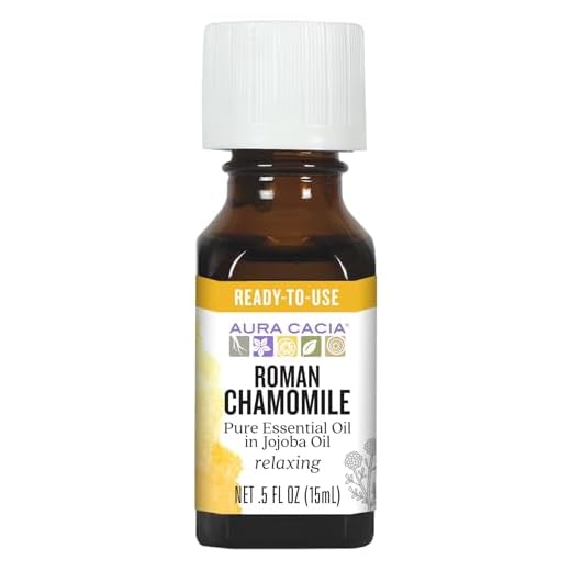 Aura Cacia Roman Chamomile in Jojoba Oil | 100% Pure Therapeutic Grade | 15ml (0.5 fl. oz.)