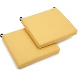 Blazing Needles Indoor/Outdoor Chair Cushion, 20" x 19", Lemon 2 Count