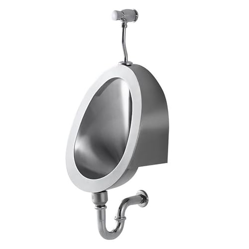 Orinal comercial para hombres, de acero inoxidable 304, montado en pared, con entrada superior, para baños públicos, alta eficiencia, para baño, garaje o bar (32 x 29 x 45 cm) miniatura 1