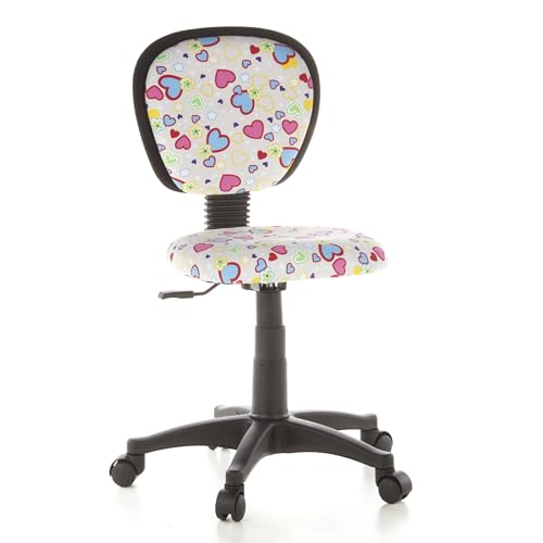 hjh OFFICE 670170 Kinderdrehstuhl KIDDY TOP Netzstoff Herzen/Blumen...