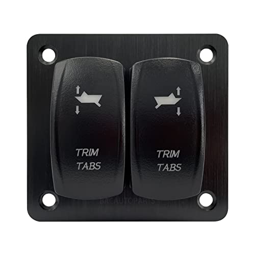 Trim Tabs Switch Panel (ON)-Off-(ON) Momentary Rocker Switch Panel for Marine Boat Console 12V/20A 24V/10A Waterproof IP68
