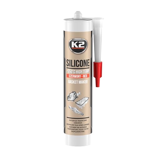 K2 Hochtemperatur-Silikon, Dichtsi, Likon, hochtemperaturbeständig bis + 350 °C, Rot, 300 g