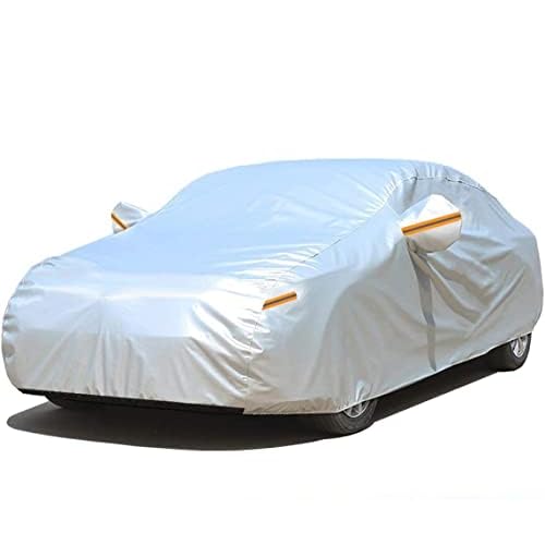 6 Layers Car Cover Custom Fit Tesla Model 3 (2017-2025) Waterproof All Weather, Heavy Duty Outdoor Snow Sun Rain Uv Protection (Ships from US Warehouse, Delivery 3-8 Days) 6 Layer-Silver-inn