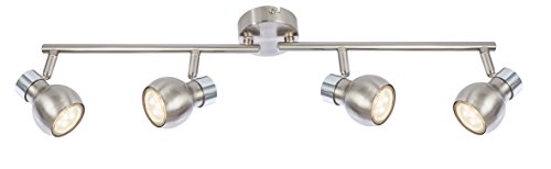 UKEW Modern Ceiling Light 4 Way Retro Ball GU10 Ceiling Straight Bar Light Spotlights (Satin)
