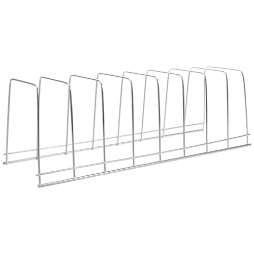 Hemobllo Stainless Steel Plate Holder for Cabinet, Compact Dish Drying Rack and Organizer, Vertical Kitchen Dish Rack for Countertop, Rust-Proof Tableware Drainage Storage Stand for Plates and Saucers