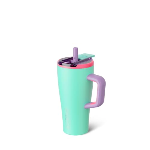Image of BruMate Era Flip 20oz Kids Tumbler with Covered Flip Down Straw | 100% Leakproof Insulated Kids Cup | Made of Stainless Steel | Cup Holder Friendly | 20oz (Stardust)