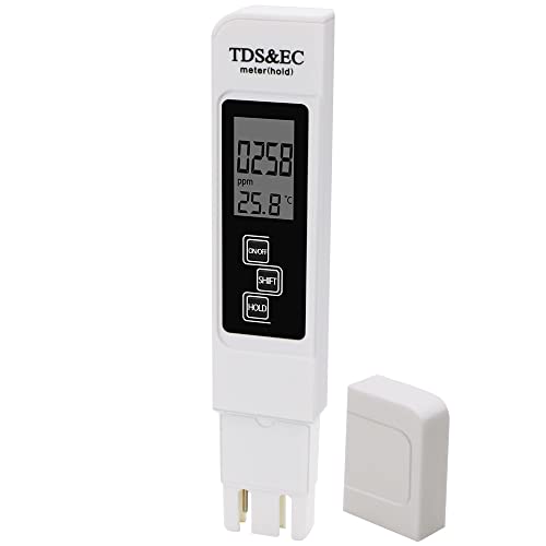 Treki TDS EC Testeur de Qualité d'Eau 3 en 1 Digital Mètre TDS LCD Mesureur de Température...