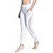 Chikool Women Mesh Yoga Pants Leggings Sexy Workout Gym Pants White Yoga Leggings with Phone Pocket NKE-09 (S, White)