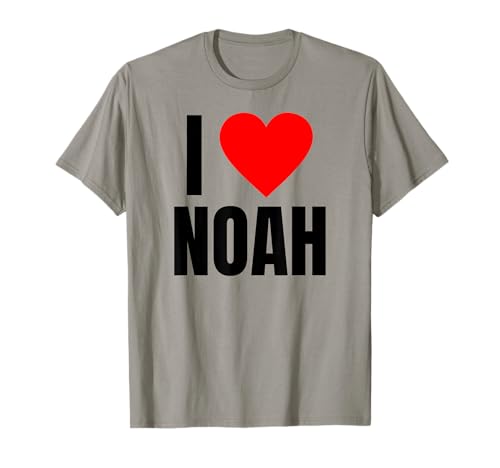 I Love Noah Nombre Personalizado Hombres BFF Corazón Amigo Niños Camiseta