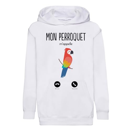 Sweat enfant Mon Perroquet m'appelle pour partager sa passion des oiseaux