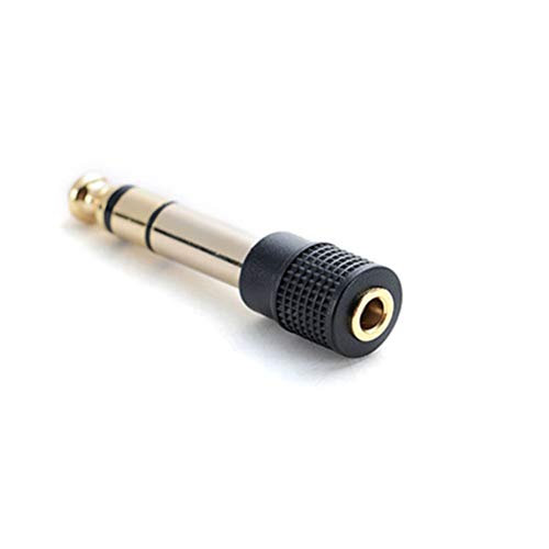 Mobestech 5 Pcs Cobre banhado a ouro 6,5 mm Macho para 3,5 mm Fêmea Conector de Áudio Microfone Adap