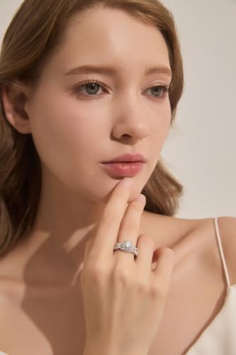 Image of Moissanite Wedding Ring Sets for Women Bridal Ring Set D Color VVS1 Different Cut Engagement Rings S925 Sterling Silver Promise Rings for Wife