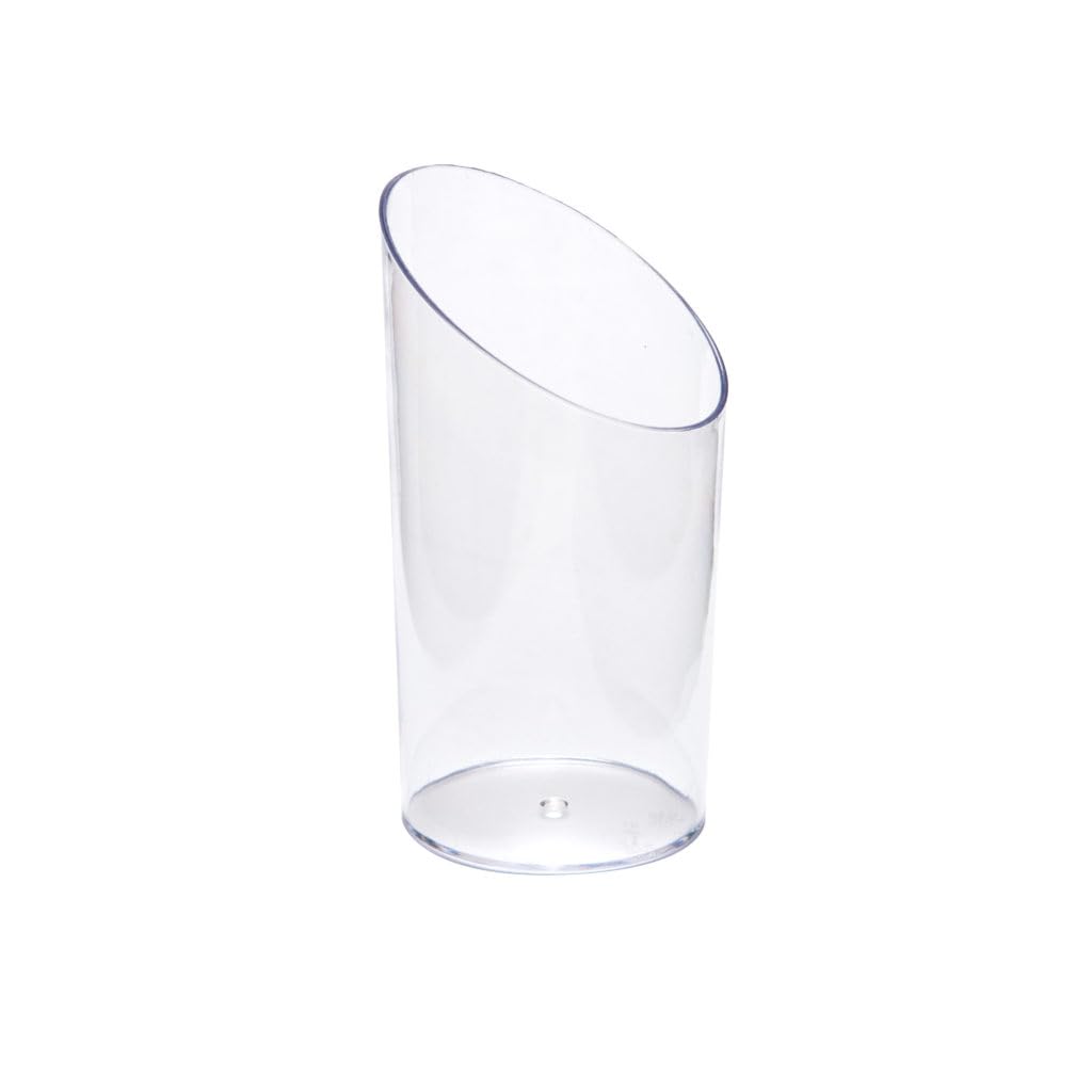 Photo 1 of Clear Angled Cups - Plastic, Case Of 240, 24 Packs X 10 - For Shots, Samples & Entertaining