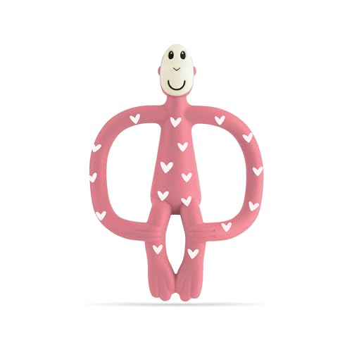 Matchstick Monkey Original Teether & Gel Applicator Antimicrobial Silicone Teething Toys for Baby Easy to Grip BPA Free 3 Months Old+ 10.5 cm Hearts
