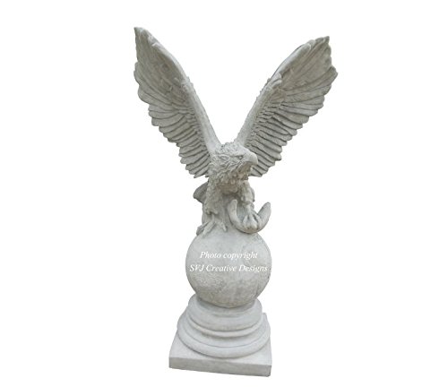 Svj Creative Designs Eagle On Globe Concrete Statue In Hand Smooth Finish (Unpainted) #TOP28
