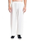ICNBUYS Men's Kung Fu Tai Chi Pants Cotton Silk