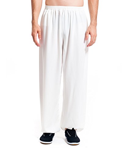 ICNBUYS Men's Kung Fu Tai Chi Pants Cotton Silk