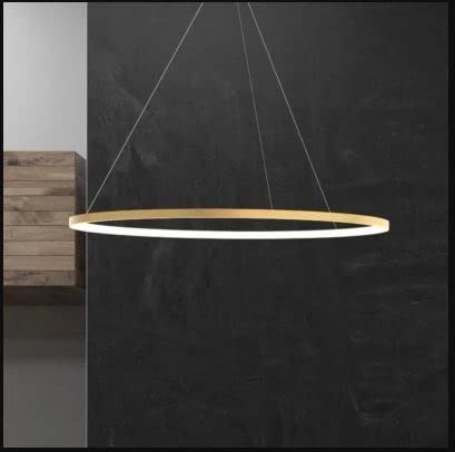Mossodor Gold Modern Pendant Light Single Tier Ring Chandelier Round Chandelier Flush Mount Ceiling Lighting Fixture For Living Room Dining Room Lobby Restaurant, Led Lights,