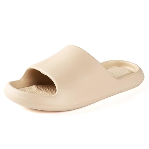 Image of Arch Support Shower Shoes for Women and Men Quick Drying with Drain Holes Slide Sandals Soft Cushioned Anti-Slip Pool Slides Comfort Bathroom Shower Slides