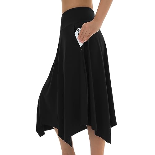Knee Length Skorts Skirts for Women with Pockets High Waisted Athletic Skorts Womens Modest Midi Skirts Plus Size2