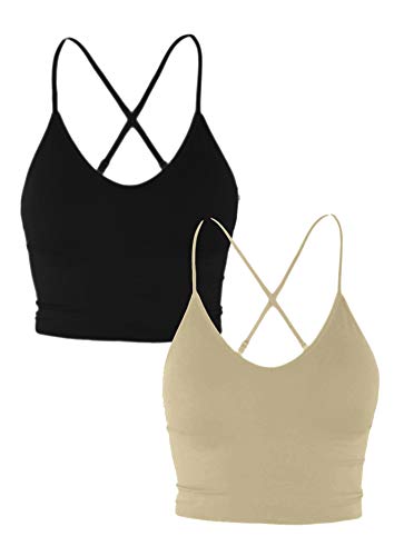 Women Longline Sports Bras - Padded Workout Yoga Gym Fitness Cami Crop Tops
