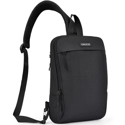 OSOCE - Zaino impermeabile antifurto da viaggio, borsa a tracolla da uomo (Piccolo, Nero)