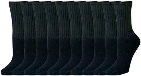 Amazon Essentials Women's Cotton Cushioned Crew Socks, 10 Pairs
