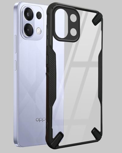 Image of Jkobi Back Cover Case for Oppo K13 (Hybrid Crystal | Ultimate Shockproof Bumpers | Anti Yellow | Rugged Armor | Black)