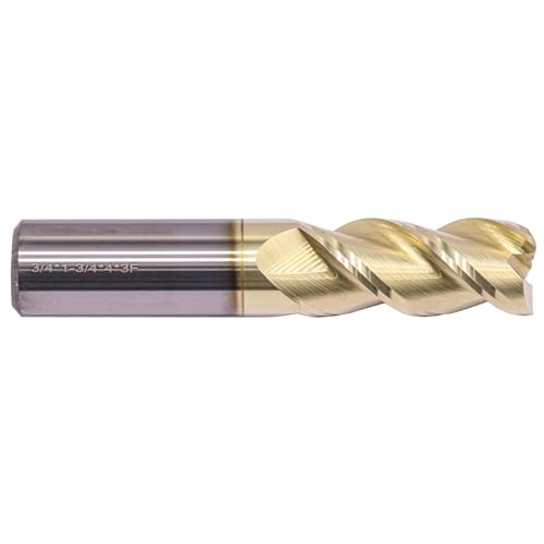 Image of High Performance 45 Helix Solid Carbide 3 /4 inch x 1-3 /4 inch x 4 inch End Mill for Aluminum - ZRN Coated, 3 Flute, 3 /4 inch Cutting and Shank Diameter, 1-3 /4 inch Length of Cut, 4 inch Overall Length, Square End