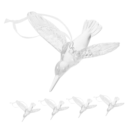 BESPORTBLE 5St Vogel dekorativer Anhänger Kolibri-Gartendekoration Fliegende Kolibri-Figur Hochzeitsdekoration hängende Verzierung für Zuhause Kolibris Gartendekoration Acryl