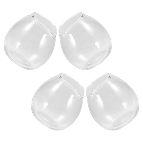 Sosoport Jarra de Vidrio Transparente para Crema 20 Ml Mini Taza para Salsa 4 Piezas Dispensador Compacto para Leche y Jarabe Adecuado para Café Espresso y Cocina Doméstica