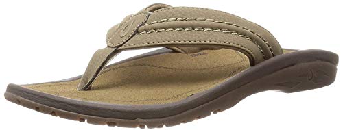 OLUKAI Men's Hokua Surfing Flip-Flop Sandals, Mustang/Mustang, 7 M US