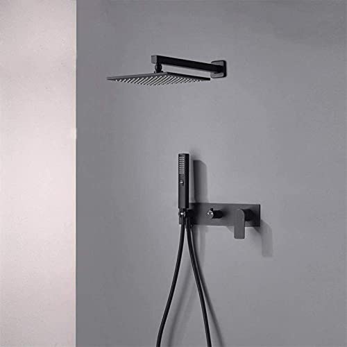 Ensemble de robinets de douche à 2 fonctions et double effet pluie encastré - 7