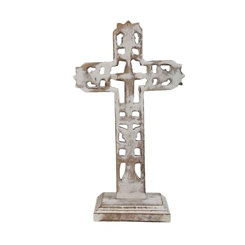 Cruz de madera EDZZEL con base estable que no daña sus muebles 3