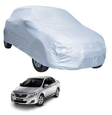 Image of Auto Hub Car Cover Compatible with Corolla (Model : 2007-2017) with Weather Proof, Triple Stitched, Corolla Car Cover- Plain Silver
